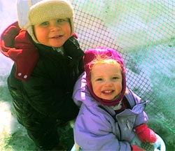 Child Care Photo - 2 toddlers outside in snow