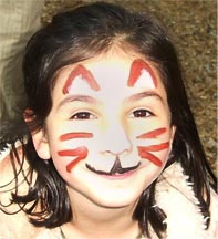 One of Children's Time's students with face paint